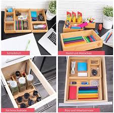 take 6 piece drawer organiser 100 natural bamboo versatile organiser for drawers of any size idea schubladen organizer schubladen ordnungssystem schublade