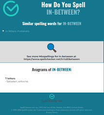 The third step of spell breaking is all about observing the behavior and power of the spell you're under. Correct Spelling For In Between Infographic Spellchecker Net