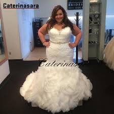 We offer your hunderds of mermaid bridal gowns in latest styles and colors. Plus Size Mermaid Wedding Dresses Sweetheart Neckline Lace Bodice Ruffles Organza Skirt Beaded Bridal Plus Size Dresses Buy At The Price Of 171 75 In Aliexpress Com Imall Com