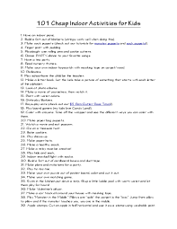 101cheapactivitiesforkids Pdf Business For Kids Indoor Activities For Kids Rainy Day Fun