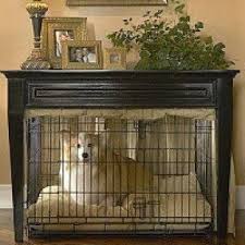 This modern cantilevered table with plush foam dog bed underneath is the perfect accent piece for your home. Dog Kennel Furniture Ideas On Foter