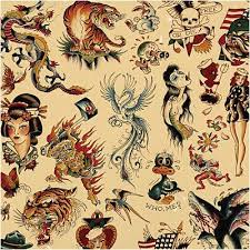 22x28 5 Print Sailor Jerry X Ed Hardy Old School Vintage Tattoo Flash Poster By Superobot On Etsy Https Vintage Tattoo Flash Vintage Tattoo Ed Hardy Tattoos