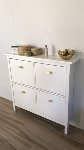 Ikea Hemnes Shoe Cabinet Updated With Pulls From Cb2 Hemnes Shoe Cabinet Ikea Hemnes Shoe Cabinet Painting Ikea Furniture