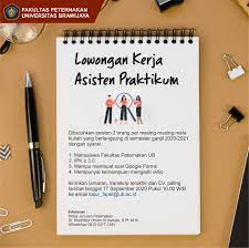 Yesterday at 4:41 am ·. Lowongan Pekerjaan Asisten Praktikum Fakultas Peternakan Universitas Brawijaya