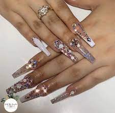 Pin Enaaaejx Crystal Nails Long Nails Sinaloa Nails