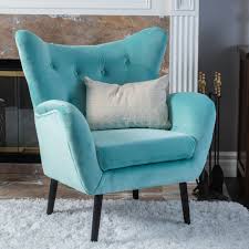 Noble House Simon Light Blue Arm Accent Chair Walmart Com Blue Velvet Armchair Noble House Accent Chairs