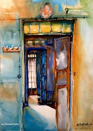 a new watercolor by the painter chawki dalal inside a heritage house in saghbine west bekaa lebanon لوحة مائية بريشتي من داخل منزل تراثي في ب art painting