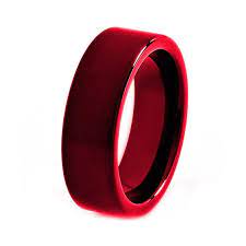 Red Titanium Ring Red Men Titanium Rings Red By Giftflavors 277 77 Small Wedding Rings Gothic Wedding Rings Black Tungsten Rings