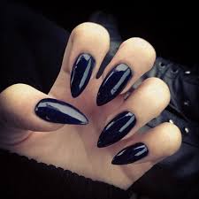 Acrylics are a combination of a liquid monomer and a powder polymer that form a paste which is bonded to the natural how are acrylic nails different than gel nails? Black Long Acrylic Nails Stiletto New Expression Nails