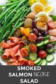 Smoked Salmon Nicoise Salad Is One Of The Best Summer Salad Recipes It S Vibrant Healthy And Incred Salmon Nicoise Salad Salmon Salad Recipes Healthy Recipes