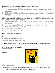 Literary devices in pop culture. Figurative Language Activity