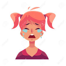 Visage Teen Fille Pleurer Expression Du Visage Vecteur Dessin Anime Illustrations Isole Sur Fond Blanc Fille Visage Emoji Roux Pleurer Verser Des Larmes Triste Coeur Brise Dans La Douleur Clip Art Libres