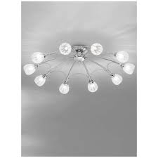 Set of three postmodern ceiling lights designed by gianni celada for fontana arte, 1980. Franklite Fl2206 10 Chloris Polished Chrome Flush Glass Ceiling 10 Light