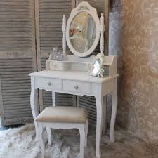 Shabby French Chic White Dressing Table Set Mirror Stool Bedroom Make Up Desk Deco Chambre Mobilier De Salon Coiffeuse Blanche