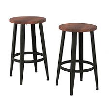 Metal counter height stools with wood seat. Buy Set Of 2 Counter Height Stools Wood Seat Metal Iron Legs 24 In Kitchen Seating By Destination Home On Dot Bo