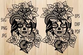 Sugar skull vectors and psd free download. Calavera Svg Female Sugar Skull Candy Skull Svg Skull 909631 Cut Files Design Bundles