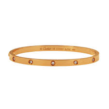 Cartier Small Love Bracelet 10 Diamonds Rose Gold Size 16 Leprix