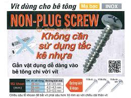 10 vít không dùng nở nhựa Unika F-645-SDN Nhật phi 45mm