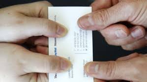 Ask for the other person's card, offer to exchange cards or at the very least, ask if you can leave your card before you reach in your pocket. The Etiquette Of Exchanging Business Cards The West Australian