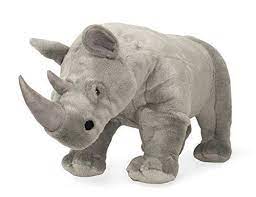 Gray Rhino Plush Giant Rhinoceros Lifelike Stuffed Animal Nearly 3 Feet Long Melissadoug Animals Rhinoceros Dinosaur Stuffed Animal