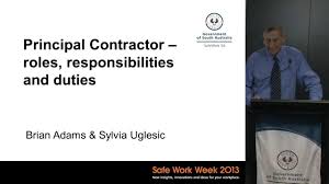 A general contractor is responsible for a plethora of details in there is a plethora of different contractor roles which vary between them with regards to the assigned responsibilities, the level of risk they take on. Principal Contractor Roles Responsibilities And Duties Youtube