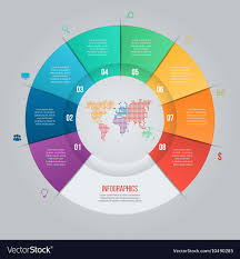 8 options pie chart template for graphs