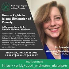 CPOI excited to present the speaker for the final session of the  mini-series: Join scholar and author, Dr. Danielle Widmann Abraham as she  discusses concepts of poverty alleviation, economic and social equity,