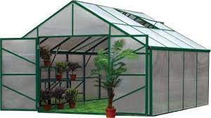 This hobby greenhouse has a sloped roof that makes it easy to stand up inside but keeps snow from piling up heavily on the roof in the winter. Grow Smart Greenhouse 13 X 13 4 Season 2 Roof Vents 10 Mm Double Wall Polycarbonate By Earthcare Greenhouses 2699 99 Greenhouse Best Grow Lights Aquaponics