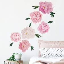 Rose print pink rose wall art flower wall decor vintage floral print rose printable bathroom decor 5x7 8x10 11x14. Amazon Com Runtoo Flower Wall Decals Peony Rose Wall Stickers Floral Wall Art Home Decoration Living Room Bedroom Tv Wall Decor For Baby Nursery Kitchen Dining