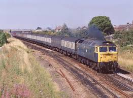 47543 Heading A 16 Coach 5l89 0710 Heaton Cambridge N P C C S Seen At March West British Rail Diesel Locomotive Train