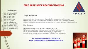 Fires can be caused due to multiple reasons such as faulty wiring systems, overheating appliances, unattended candles, careless smoking etc. Reconditioning Of Fire Equipment 2020 Fire Protection Association Of South Africa