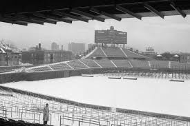 wrigley field history the ballpark in the snow bleed