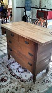 The actual island will measure 3' x 7' and will have an overhang on one side for seating (3 barstools). My New Kitchen Island From An Antique Dresser And Some Butcher Block Diy Kitchen Island Vintage Kitchen Diy Furniture