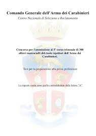 Non appena disponibile, caricheremo la banca dati sulla nostra app qubblù. Concorso Allievi Marescialli Carabinieri Banca Dati Prova Preliminare