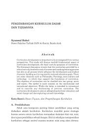 Pdf Pengembangan Kurikulum Dasar Dan Tujuannya