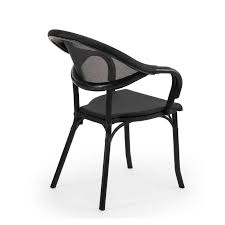 Luis Rattan Gorunumlu Sandalye Siyah Rattan Sandalyeler
