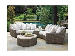 Cypress Point Ocean Terrace Outdoor Armless Sofa With Weatherproof Cushions And Scatterback Pillows By Tommy Bahama Outdoor Living At Baer S Furniture Outdoor Wicker Furniture Outdoor Living Outdoor Living Design