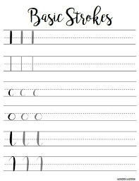 Brush Lettering Practice Worksheets Basic Strokes Basic Stroke Practice Fo Brush Lettering Practice Calligraphy For Beginners Worksheets Lettering Practice