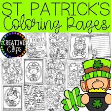 Patrick's day with free printables. St Patrick S Day Coloring Pages Writing Papers Creative Clips Clipart