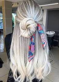 36 White Platinum Blonde Hairstyle Design Ideas To Evaluate Your Look Page 5 Of 36 Latest Fashion Trends For Woman Fancy Ponytail Ponytail Hairstyles Ponytail Hairstyles Easy