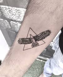 Geometric Minimalist Eagle Tattoo By Kaptaan Tattoo Best Sleeve Tattoos Tattoos For Guys Eagle Tattoo