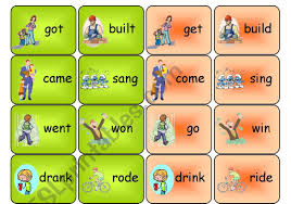 irregular verbs- memory game - ESL worksheet by nitza22