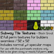 If you want to get rid of mould in your if you have colored grout, do not use this option. Second Life Marketplace Avocado Subway Tiles Black Grout