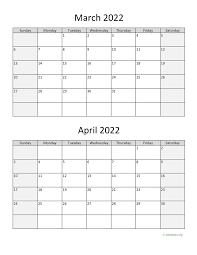 March And April 2022 Calendar Wikidates Org