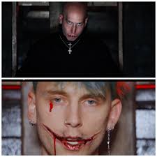 Same chair, same location, same concept...coincidence? 🤔 Machine Gun Kelly  #ididitfirst