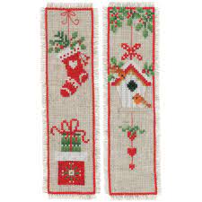 Of course calories don't count at christmas. Christmas Bookmarks Cross Stitch Kit Easy Beginner Cross Stitch Kit Holiday Stocking And Birdhouse Designs Sewing Fiber Craft Supplies Tools