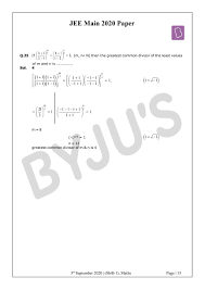 The jee main 2021 question paper will be released for each session. Jee Main 2020 Paper With Solutions Maths Shift 1 Sept 3 Download Pdf