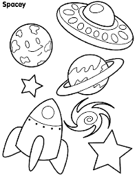 Butterfly, fish and turtle made from ovals. Spacey Shapes Coloring Page Crayola Com