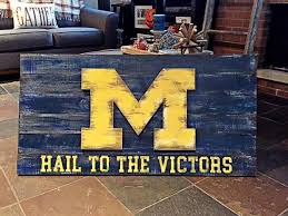 Rustic Looking Michigan Wolverines 3d Flag Wood Wall Art 36 X 21 Michigan Decor Framed Wall Art Michigan Go Blue