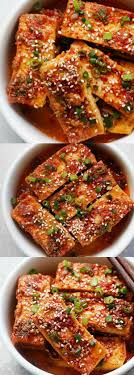 Spicy Korean Tofu Quick And Easy Korean Braised Tofu With Chili Powder Garlic Soy Sauc Korean Food Side Dishes Korean Vegetarian Recipes Korean Side Dishes